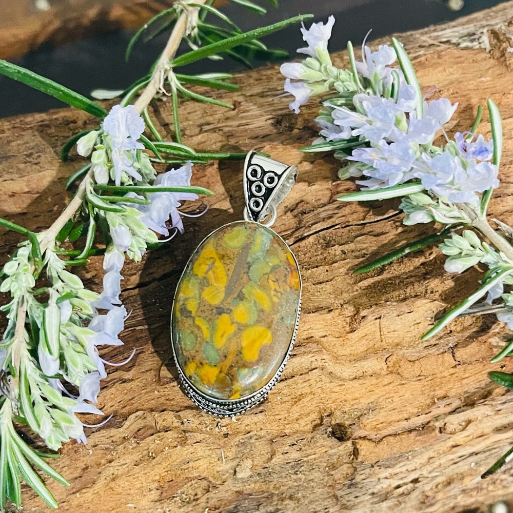 Fruit Jasper 925 Sterling Silver Pendant
